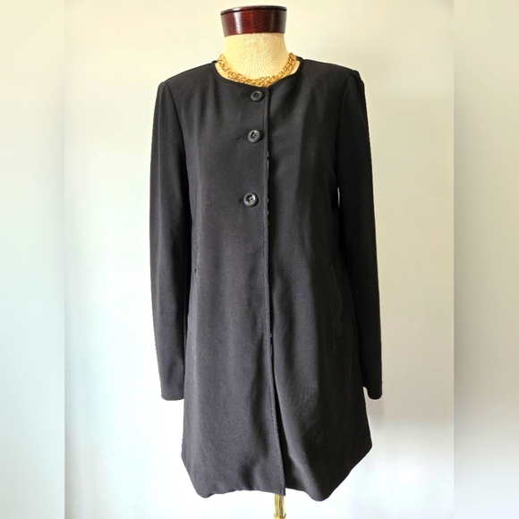Joseph Ribkoff Black Lightweight Dress Coat With Back Bow. Size 6 - Picture 1 of 16